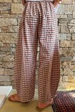 Nonni Gingham Relaxed Barrel Pant Chestnut